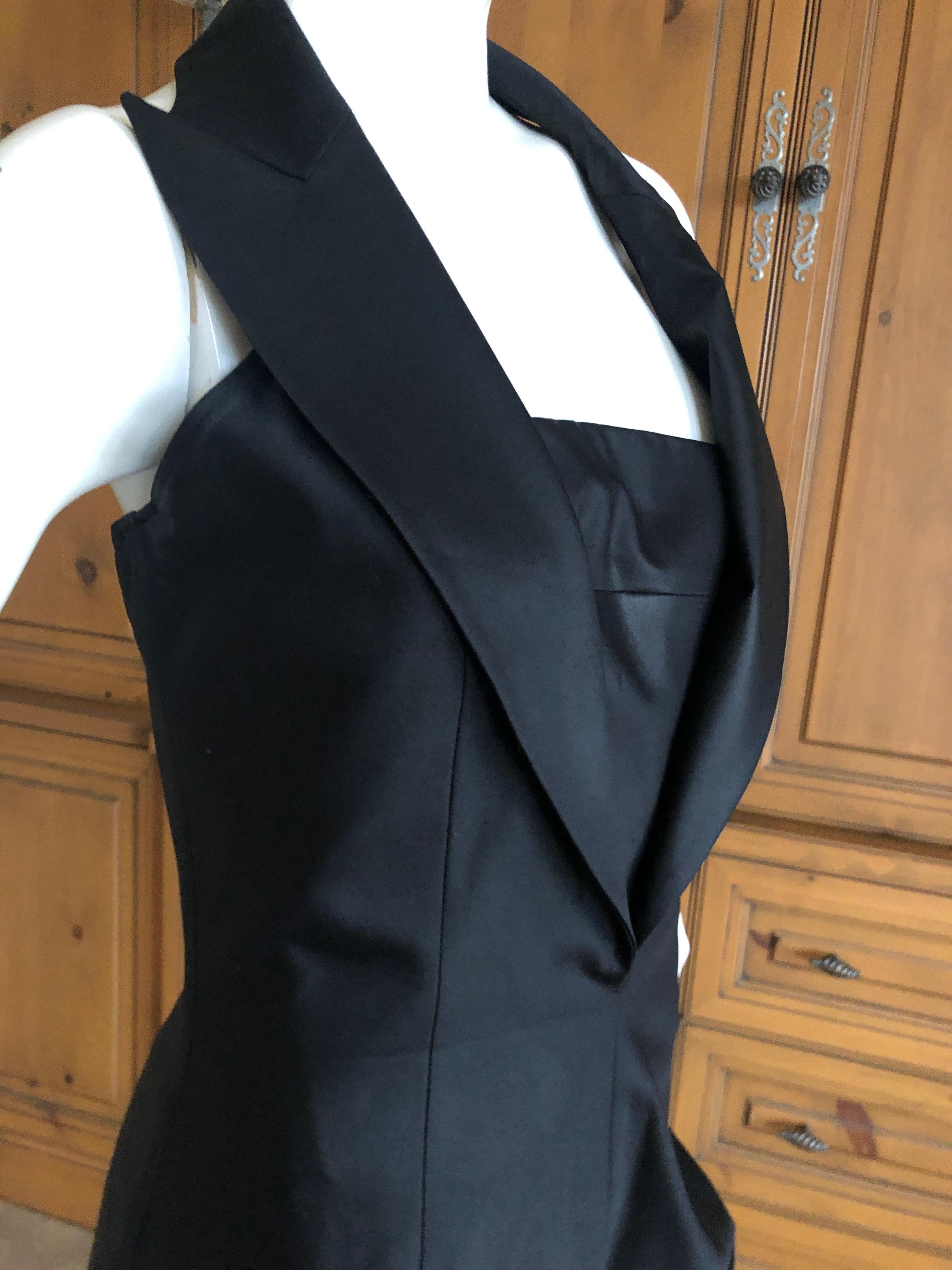 Thierry Mugler Couture Elegant Vintage 1980's Black Peak Lapel Tuxedo Jumpsuit For Sale 4