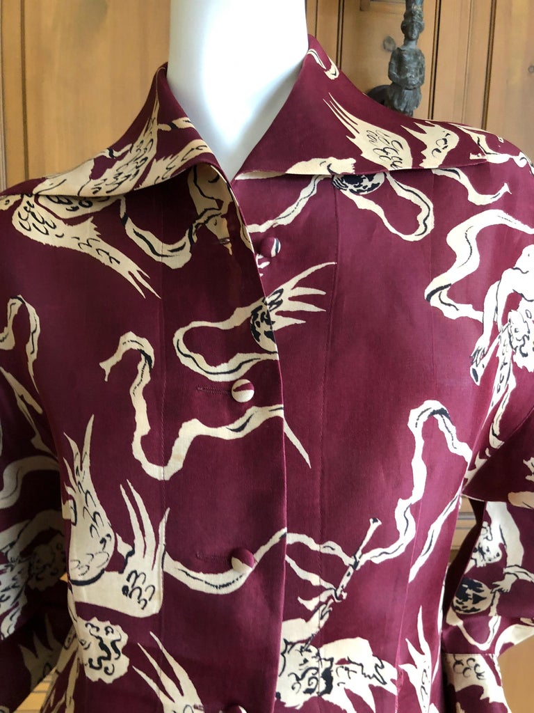 Christian Lacroix Vintage Silk Blouse with Christian Berard Cherub ...
