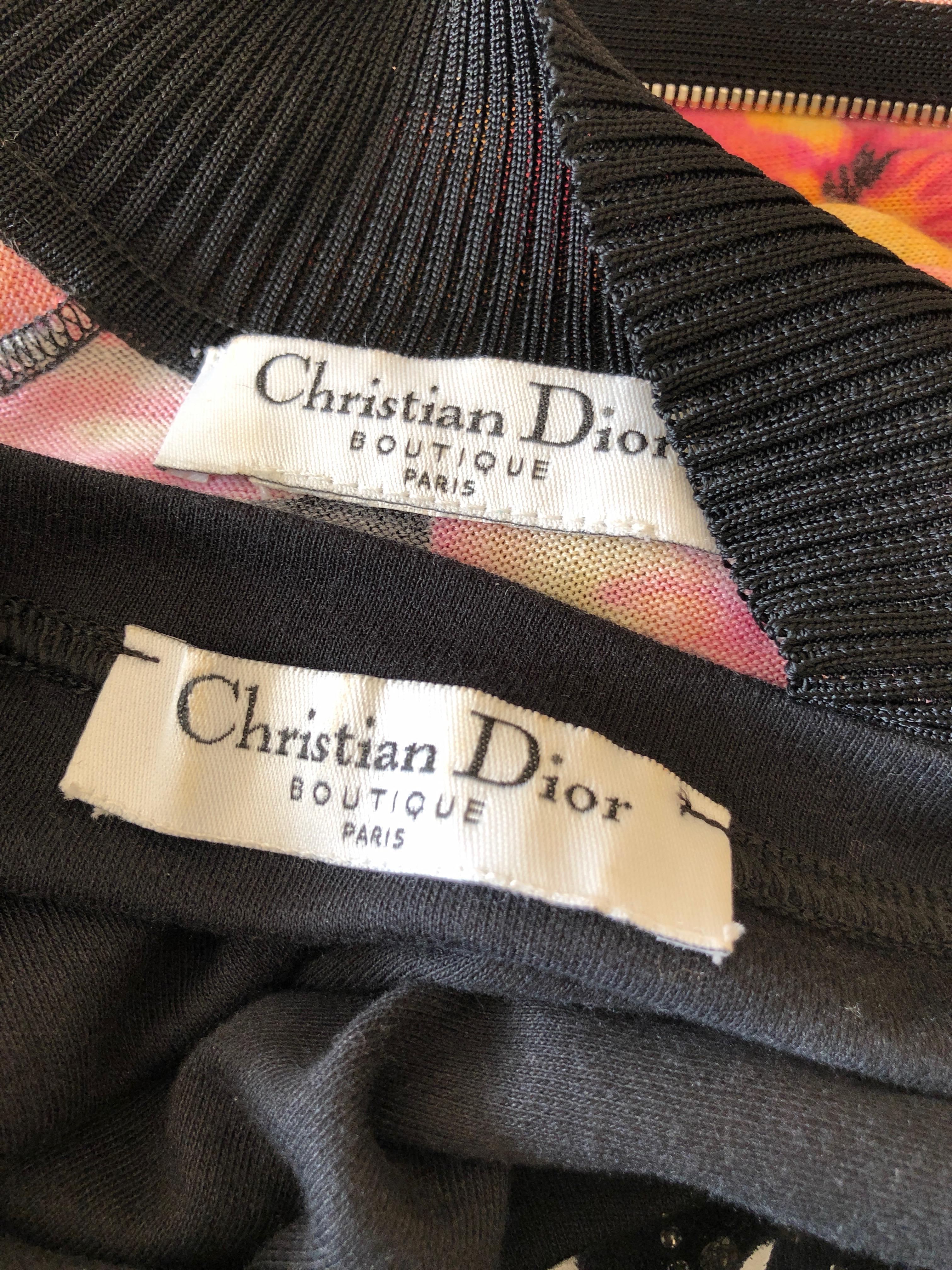 Christian Dior by John Galliano Surrealist Pansy Lip Print Two Piece Sweater Set For Sale 8