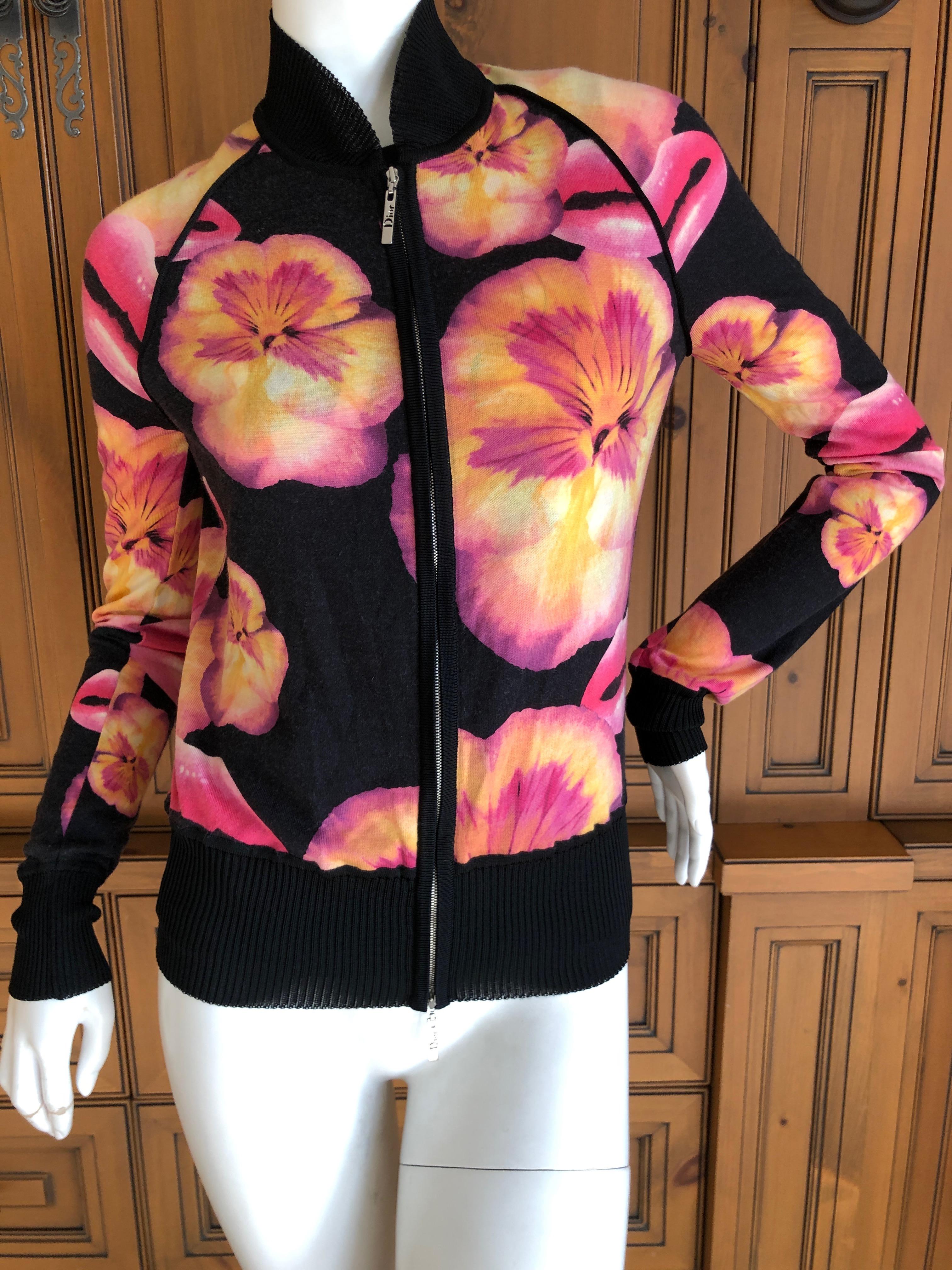 Christian Dior by John Galliano Surrealist Pansy Lip Print Two Piece Sweater Set For Sale 2