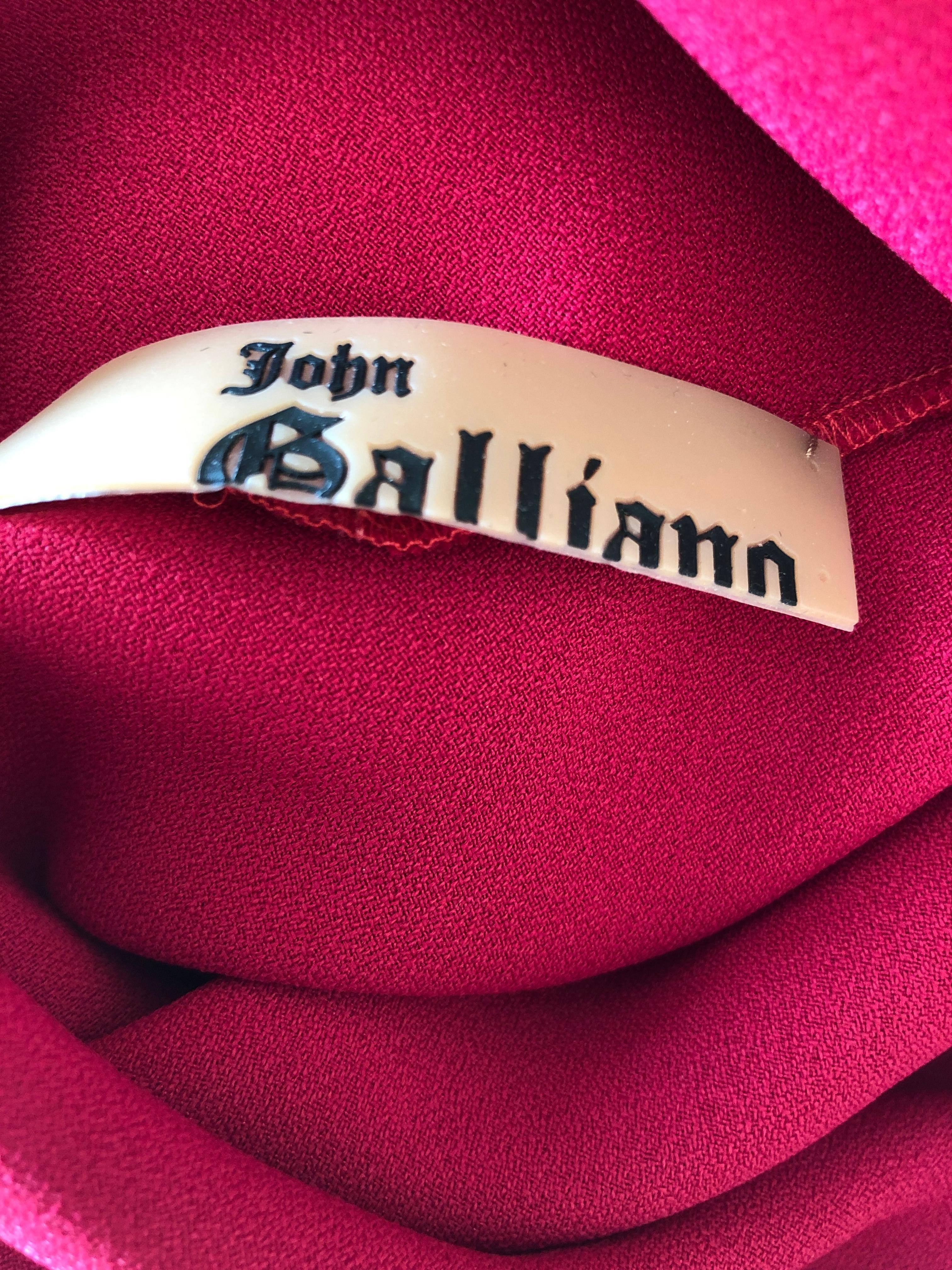 John Galliano Bias Cut Diamond Pattern 1990's Red Cocktail Dress 3