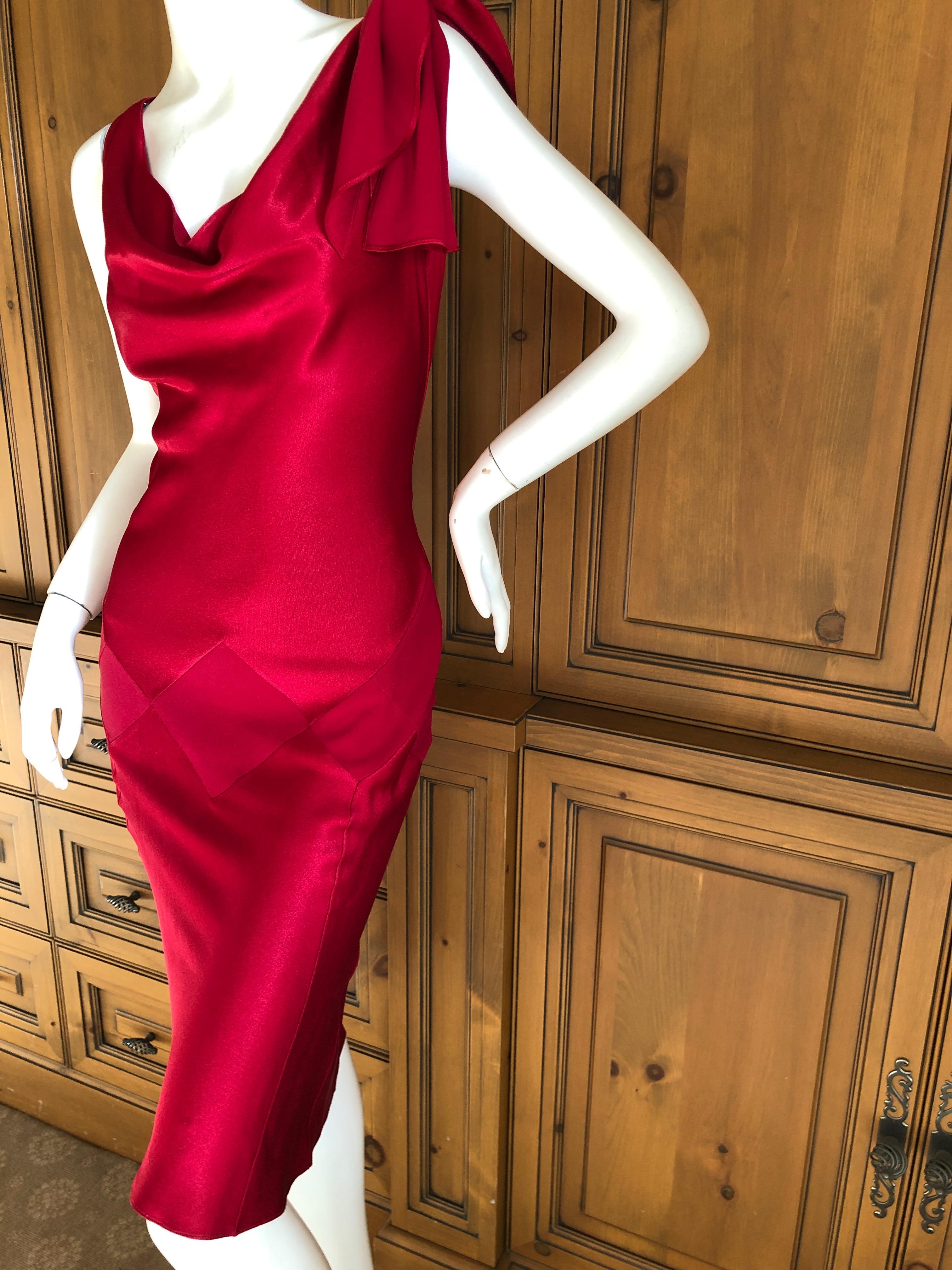 John Galliano Bias Cut Diamond Pattern 1990's Red Cocktail Dress
So pretty, nobody cut's like Galliano, this clings in just the right places.
Size 38 French  4 US
 Bust 39