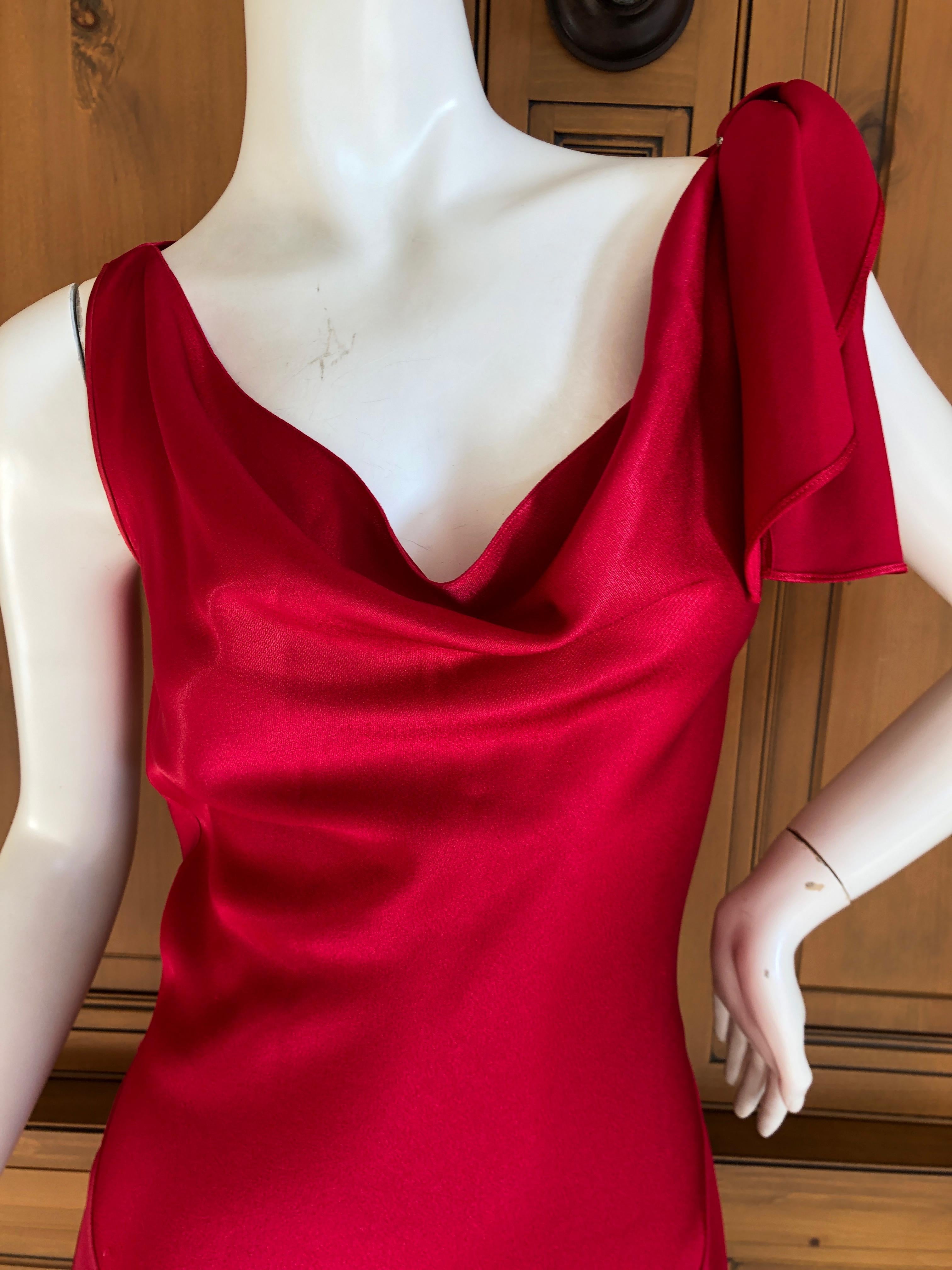 Women's John Galliano Bias Cut Diamond Pattern 1990's Red Cocktail Dress