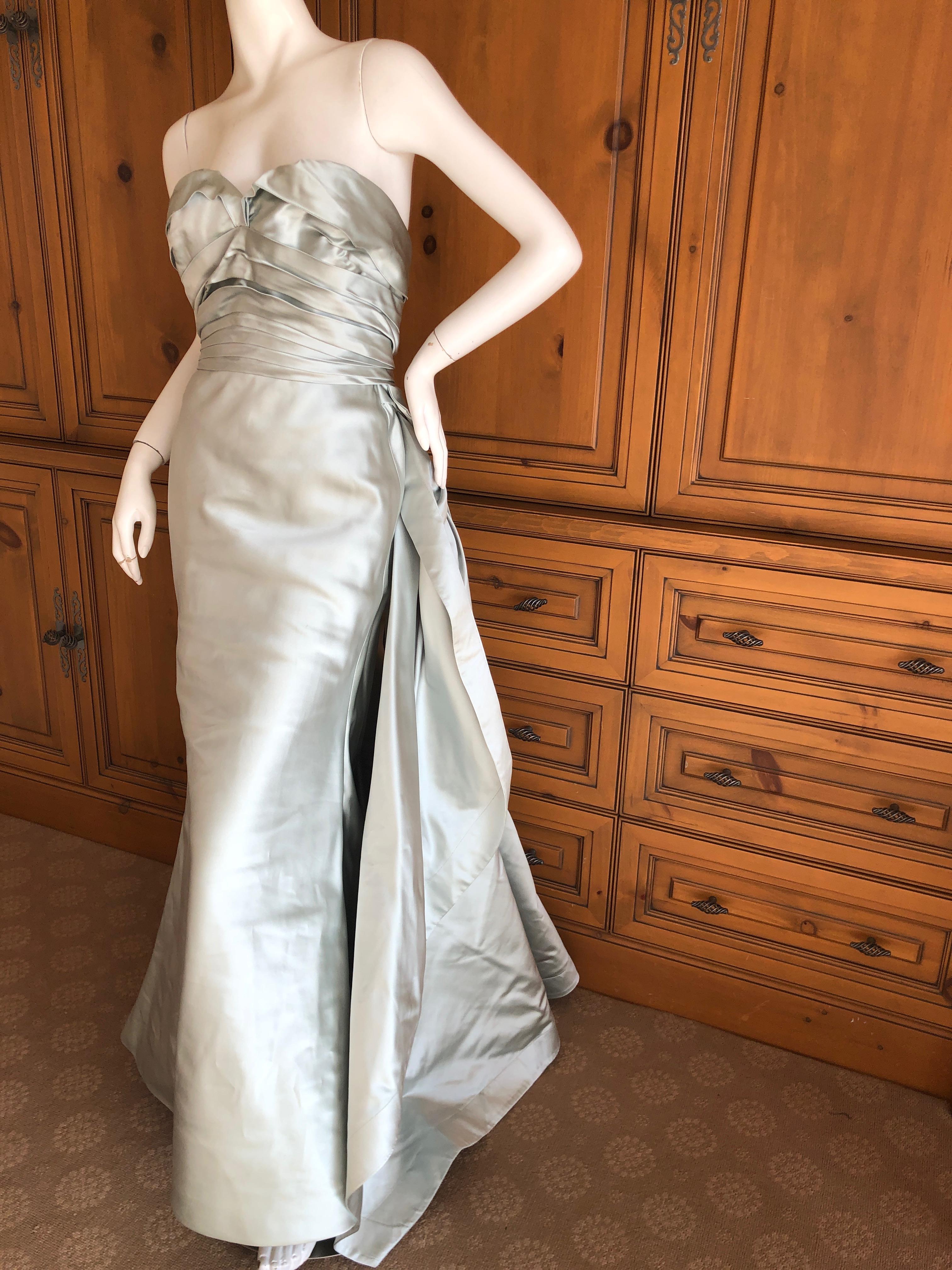 Oscar de la Renta 2014 Met Ball Silver Strapless Ballgown Homage Charles James 1