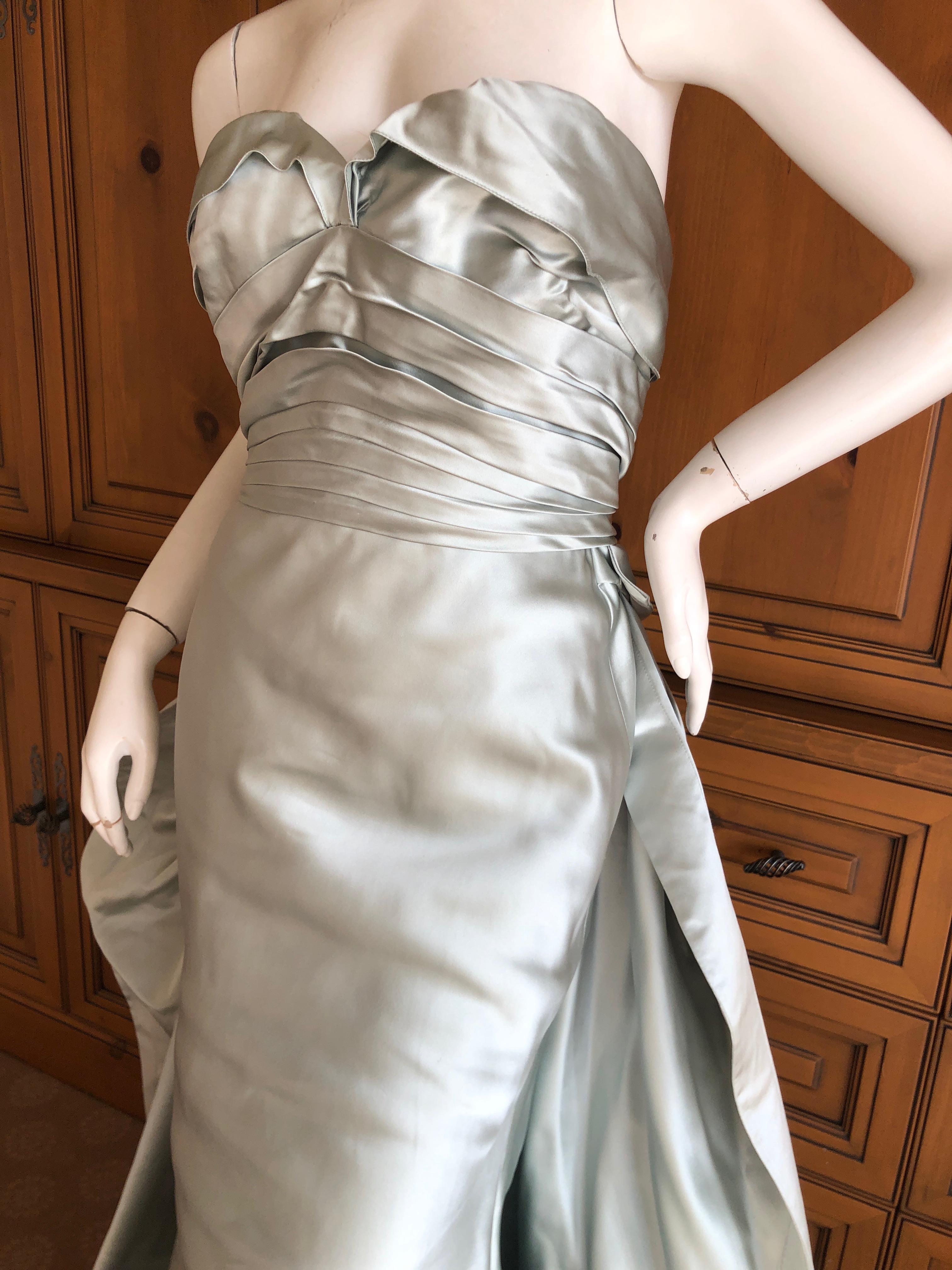 Oscar de la Renta 2014 Met Ball Silver Strapless Ballgown Homage Charles James 5