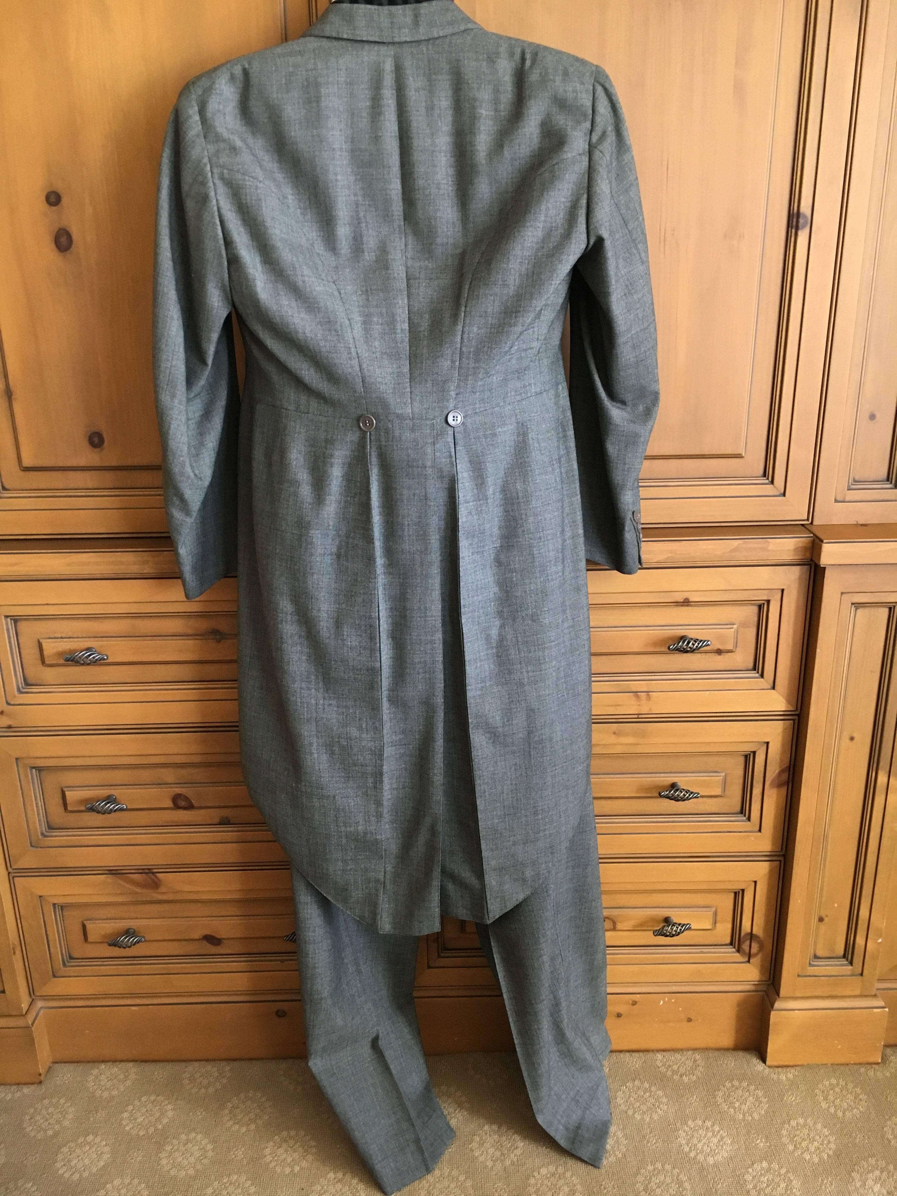 1941 Men's Gray Formal Cutaway Tailcoat Suit Dunne & Co. im Zustand „Hervorragend“ in Cloverdale, CA
