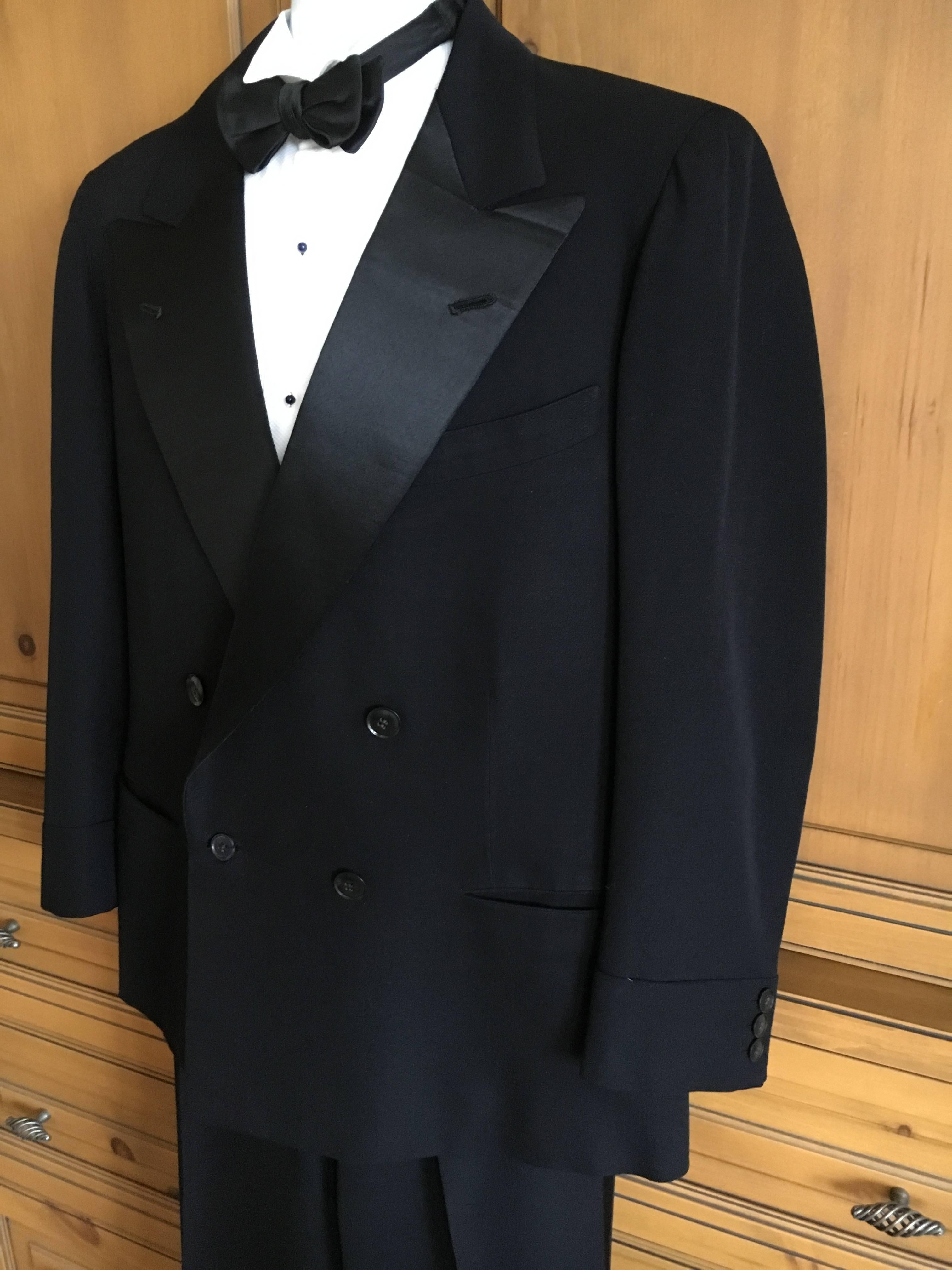 1936 Gentleman's Peak Satin Lapel Tuxedo from Society Tailor F.L. Dunne & Co. NY For Sale 2