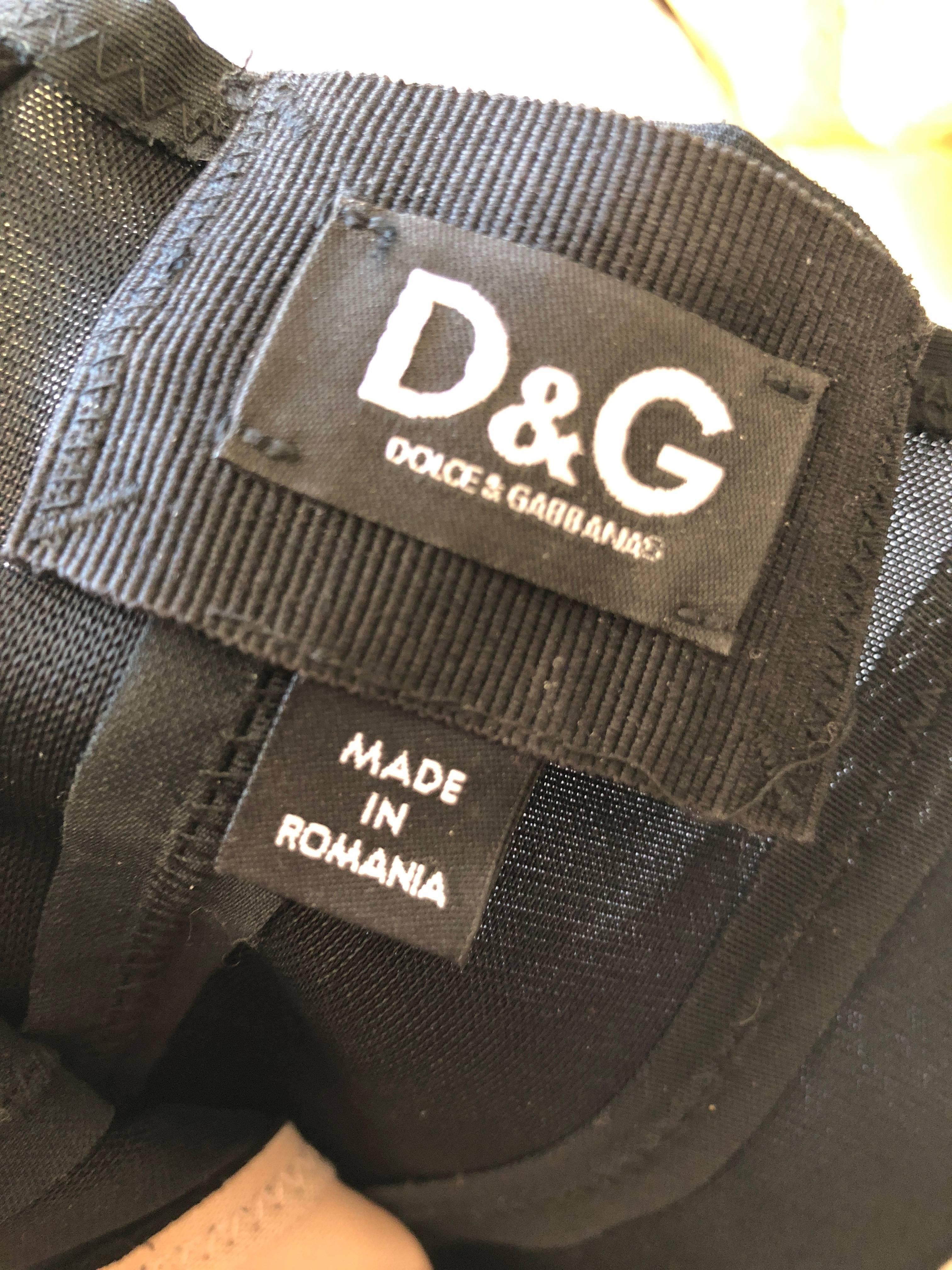   D&G by Dolce & Gabbana Super Sexy Black Net Vintage Strapless Cocktail Dress For Sale 2
