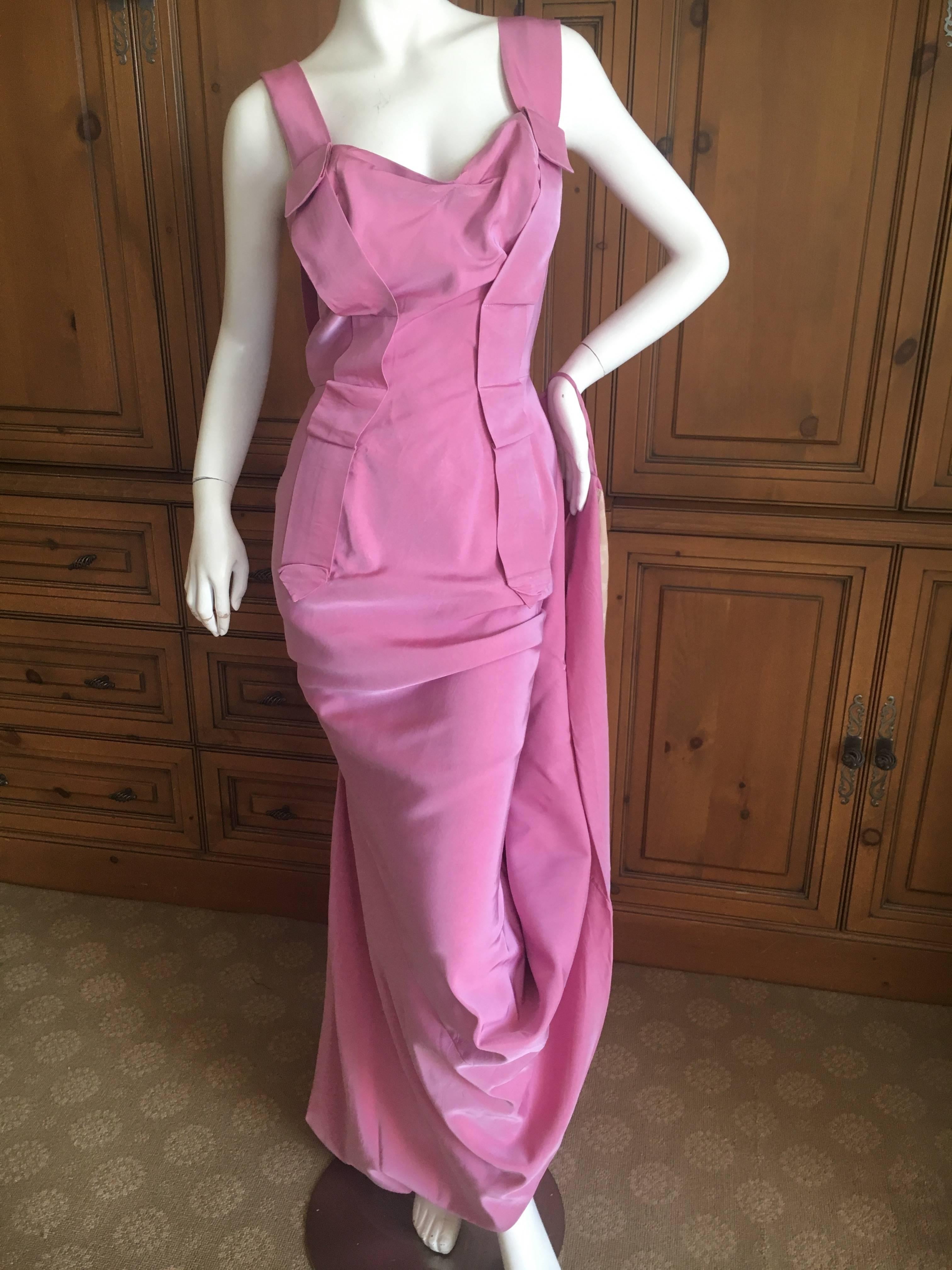 Women's Vivienne Westwood Gold Label Rose Pink Evening Dress with Fishtail Train, 2011  For Sale
