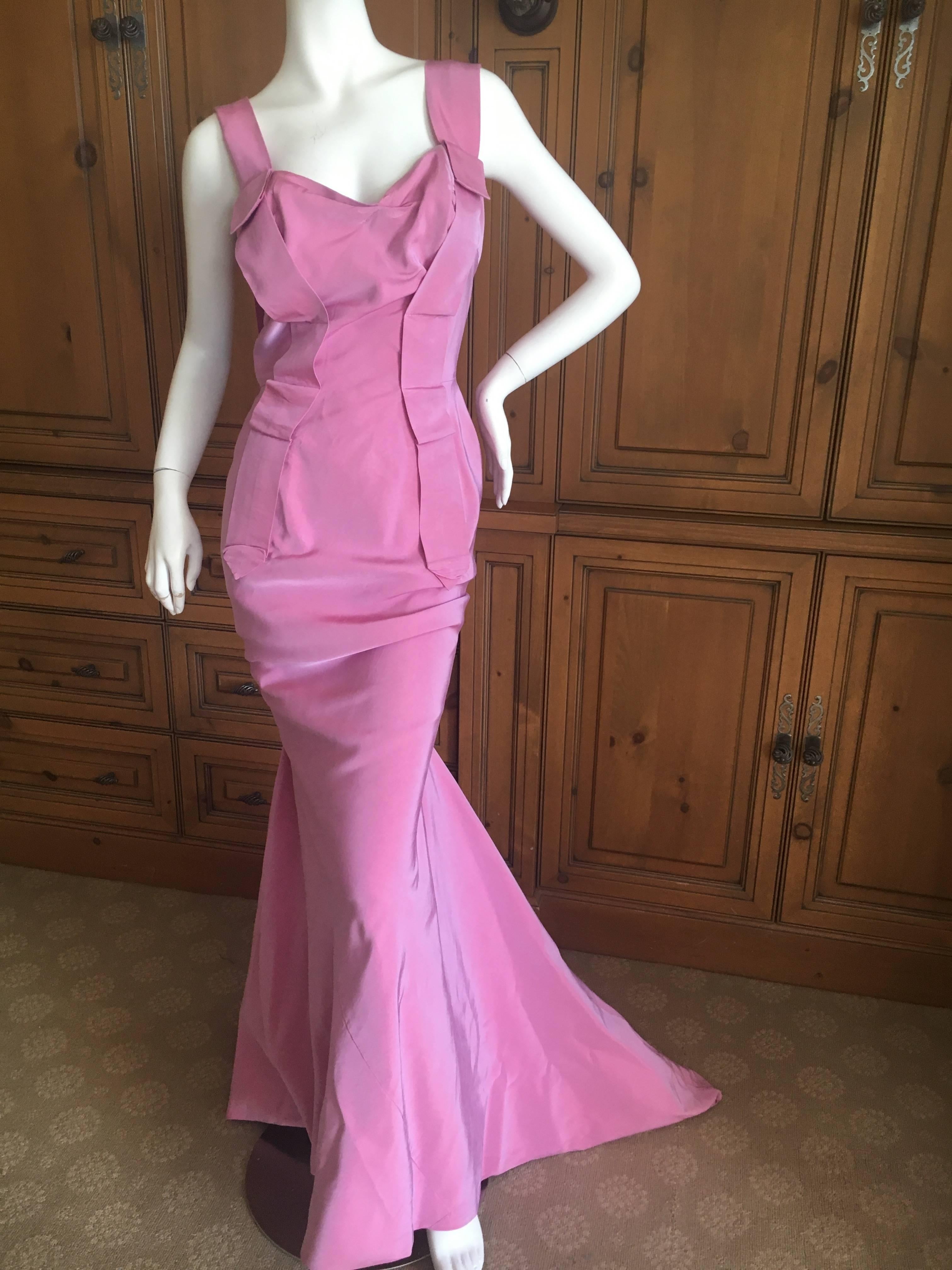 Vivienne Westwood Gold Label Rose Pink Evening Dress with Fishtail Train, 2011  For Sale 1