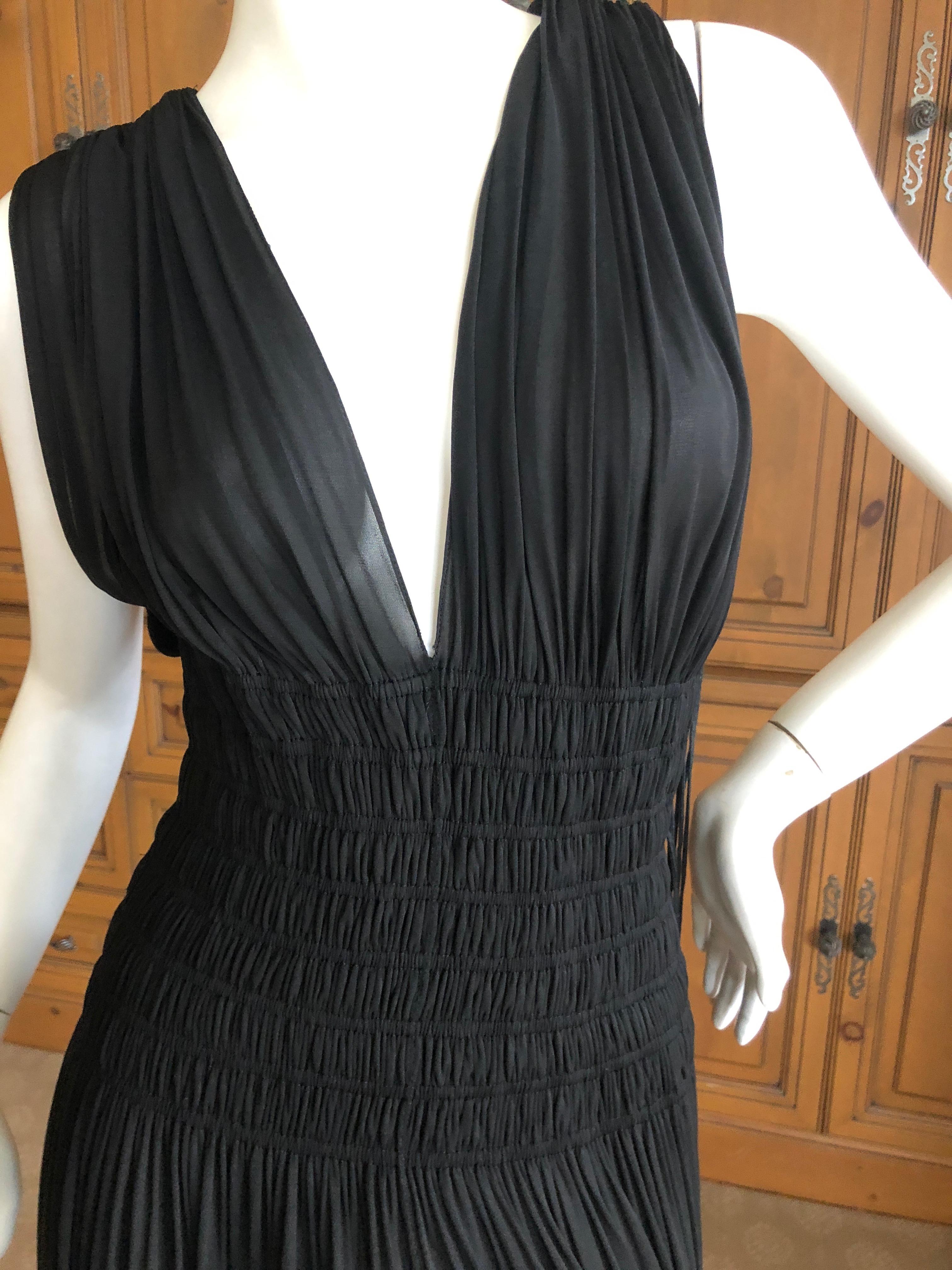Women's Azzedine Alaia Vintage Black Pleated Goddess Gown from Autumn 1991  For Sale