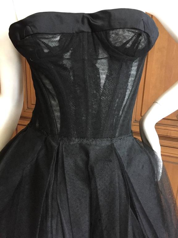 Christian DIor Attr A' 1954 Haute Couture Tulle Boned Bustier Under