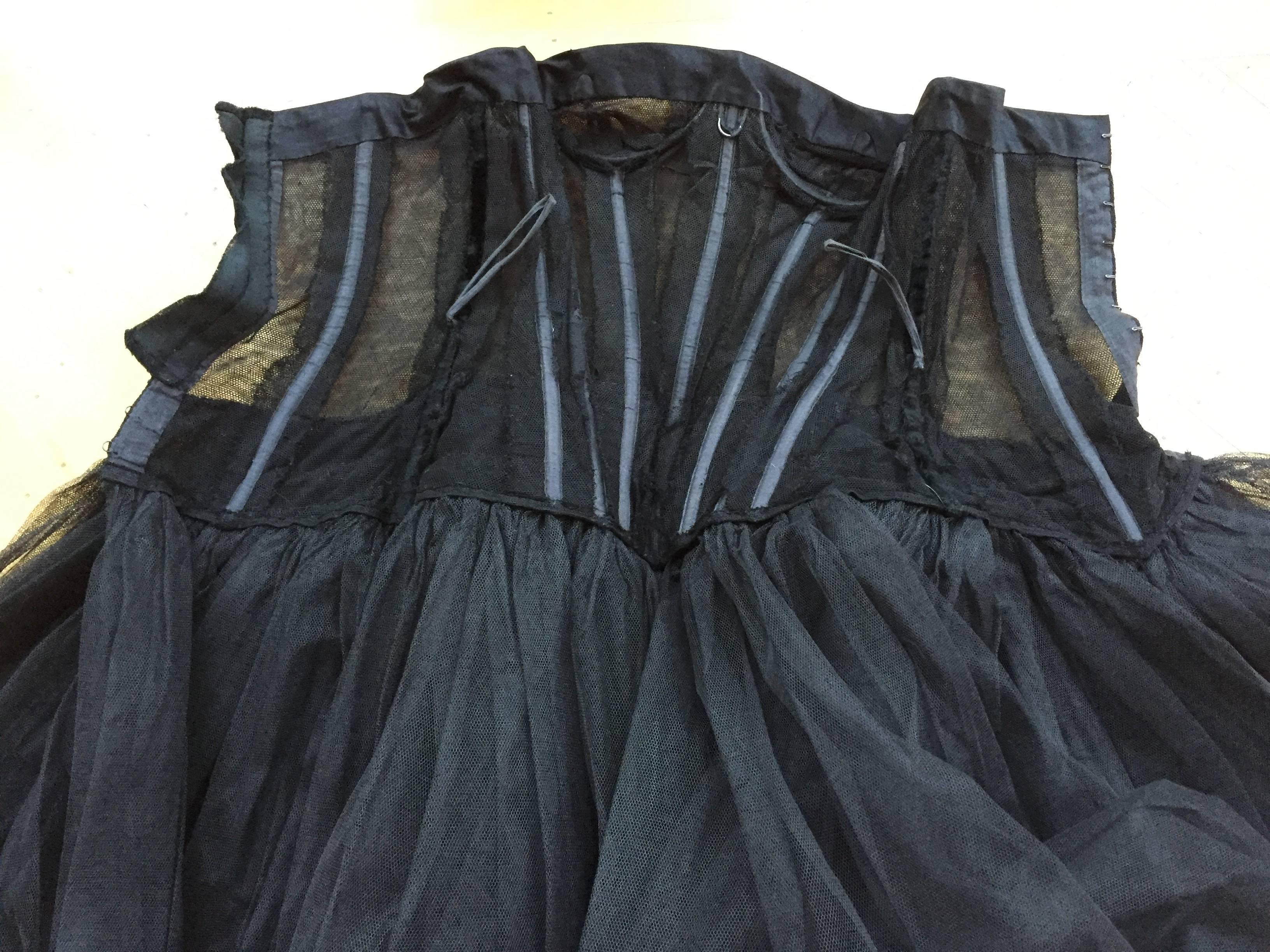Women's Christian DIor Attr A' 1954 Haute Couture Tulle Boned Bustier Under Dress