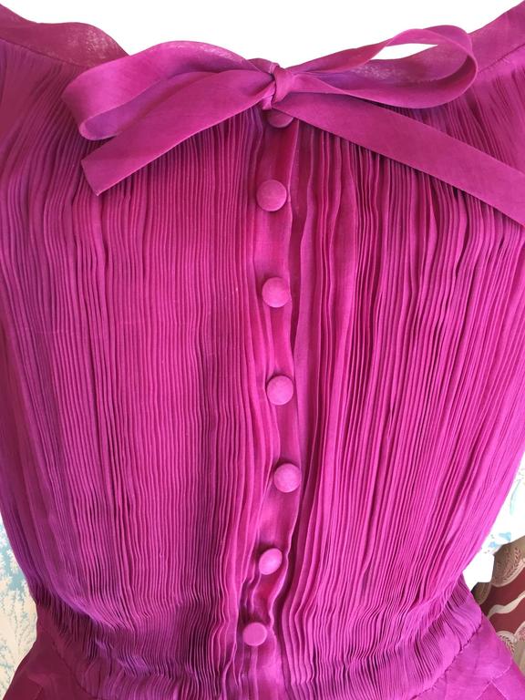 Christian Dior A' 1954 Haute Couture Pleated Purple Top at 1stDibs