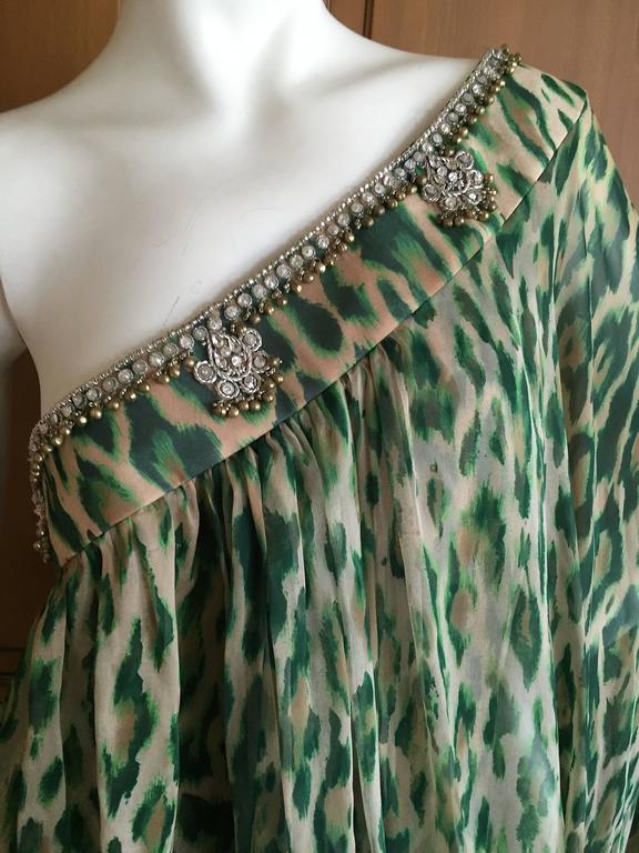 Christian Dior by Galliano Embellished Silk Indian "Sari" Style Leopard