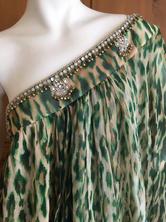 Christian Dior by Galliano Embellished Silk Indian "Sari" Style Leopard