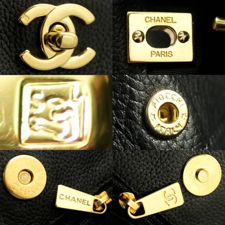 Authentic CHANEL Executive Tote Shoulder Bag Black Soft Caviar Leather