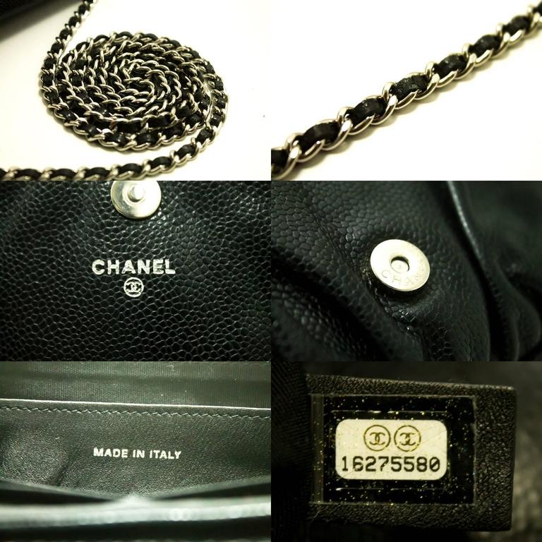 Authentic CHANEL Caviar Half Moon WOC Wallet On Chain Clutch Shoulder ...