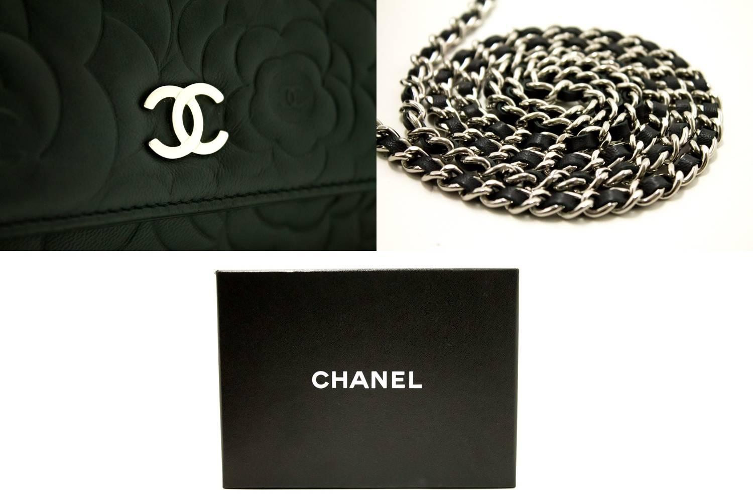 Women's CHANEL Camellia WOC Wallet On Chain 2013 Shoulder Bag Crossbody 