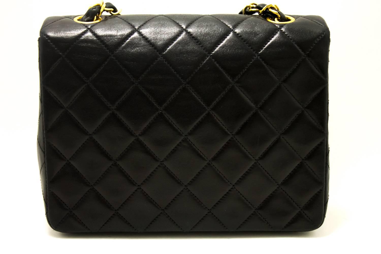 CHANEL Mini Small Chain Shoulder Bag Crossbody Black Quilted Flap  In Excellent Condition In Takamatsu-shi, JP