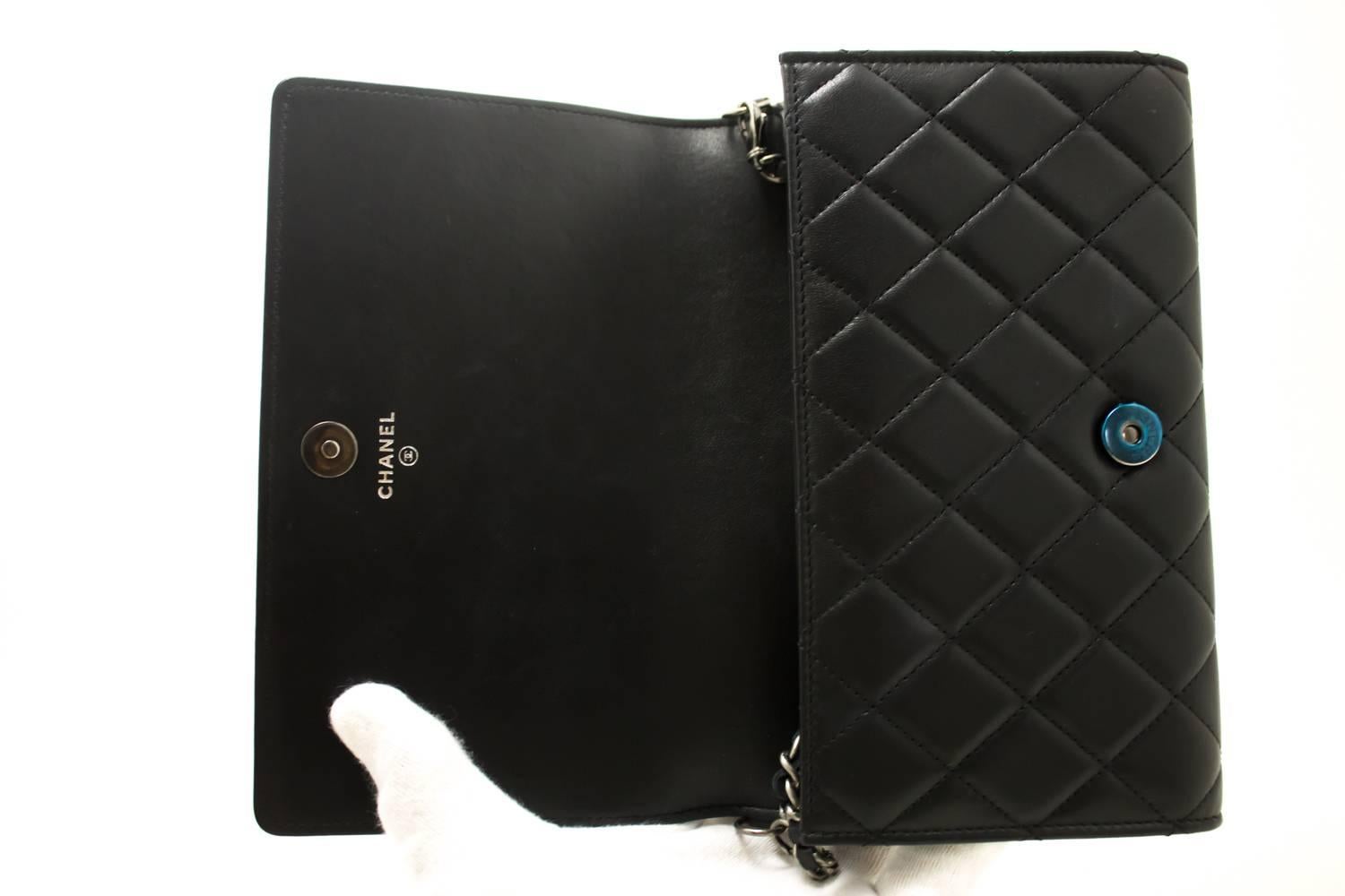 CHANEL Boy WOC Wallet On Chain Hand Bag Clutch Black Quilted Flap  2
