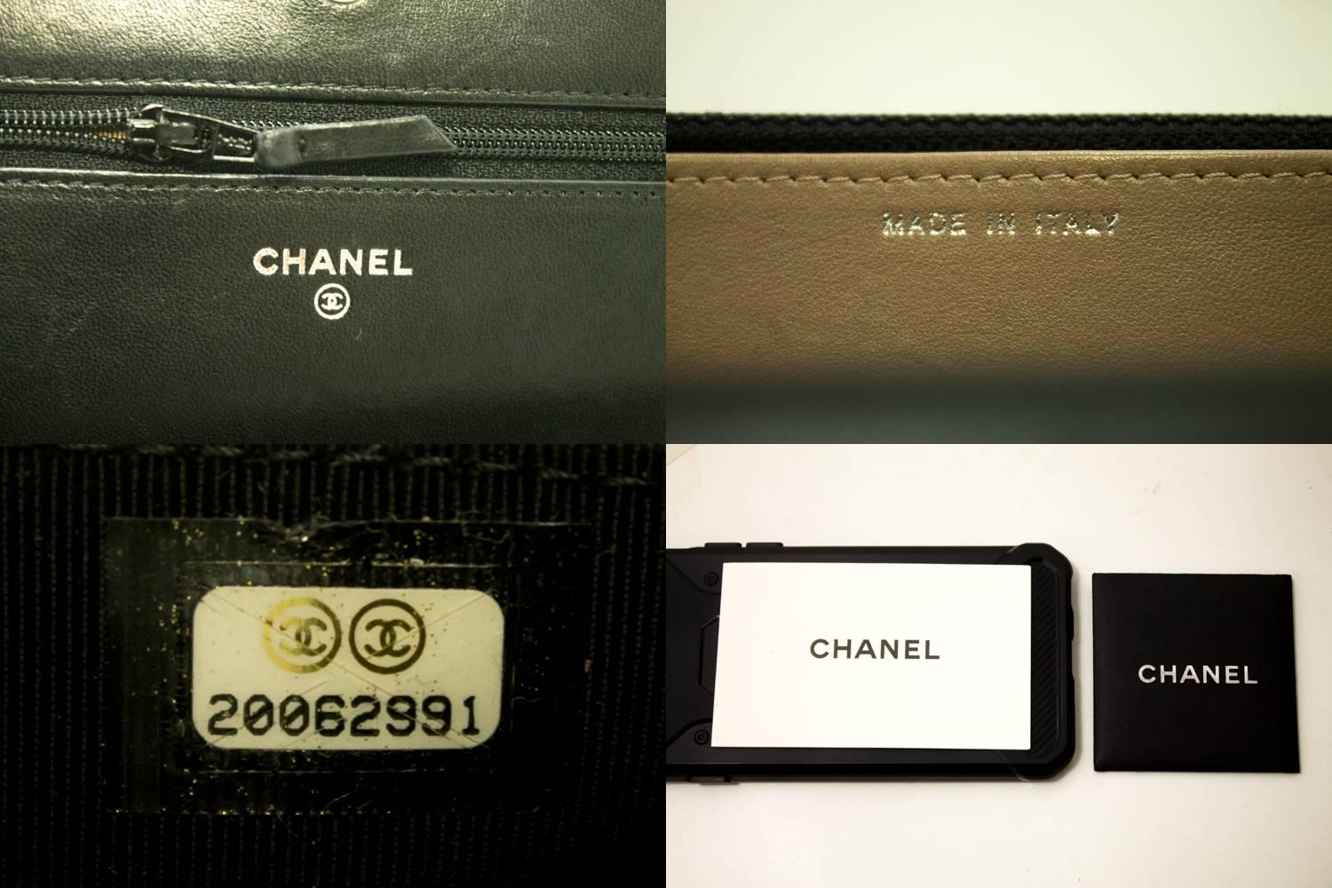 CHANEL 2014 Wallet on Chain WOC Shoulder Bag Clutch Black Lambskin  2