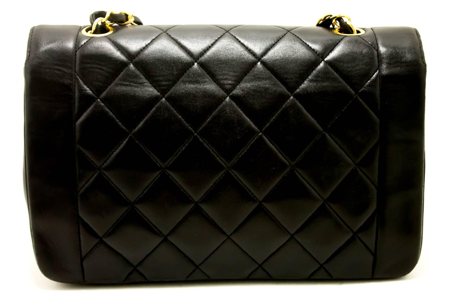 CHANEL Chain Shoulder Bag Crossbody Black Quilted Single Flap Lamb In Good Condition In Takamatsu-shi, JP
