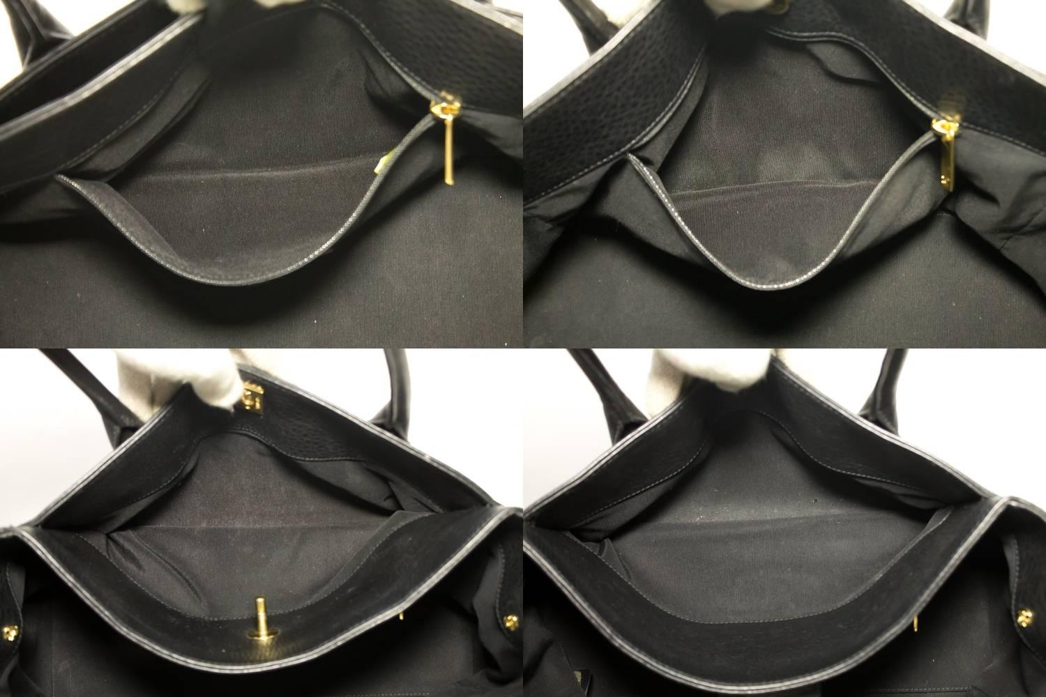 CHANEL Executive Tote 2014 Caviar Shoulder Bag Black Gold Leather 1