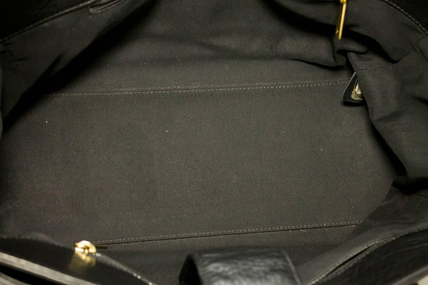 CHANEL Executive Tote 2014 Caviar Shoulder Bag Black Gold Leather 4