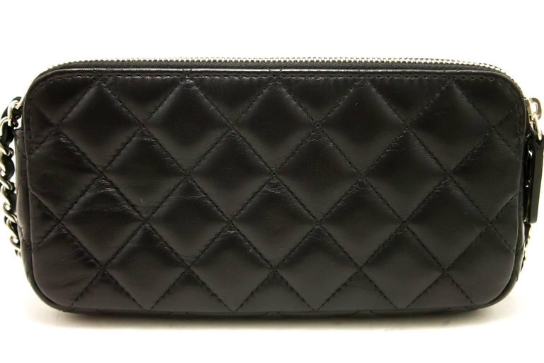 Chanel Wallet On Chain WOC Double Zip Chain Black Shoulder Bag For Sale ...