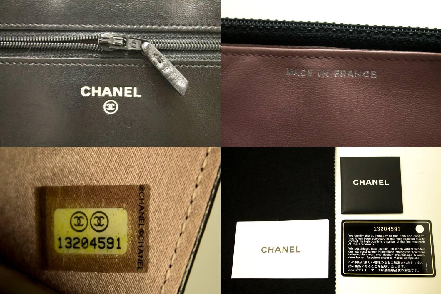 CHANEL Black Camellia Wallet On Chain WOC Shoulder Bag Crossbody 2