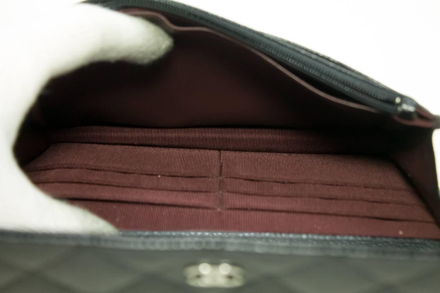 CHANEL Caviar Wallet On Chain WOC Black Shoulder Bag Crossbody SV 5