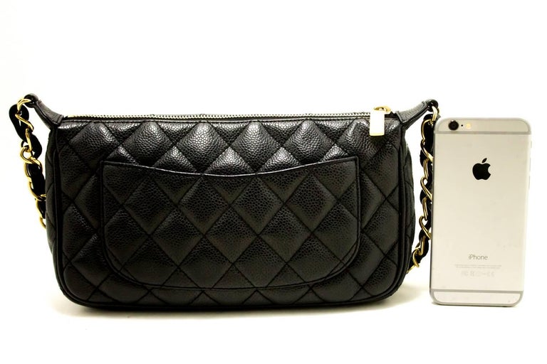 Chanel Caviar Mini Small Chain One Shoulder Bag Black Quilted For Chanel Caviar Mini Small Chain One Shoulder Bag Black Quilted In Excellent Condition For