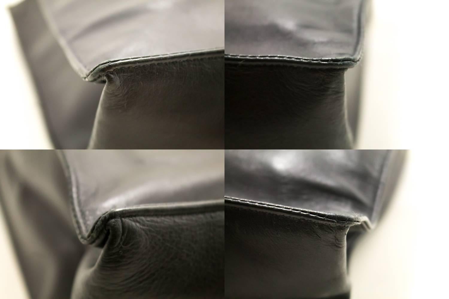 CHANEL Jumbo Large Chain Shoulder Bag Black Lambskin Leather Big 2
