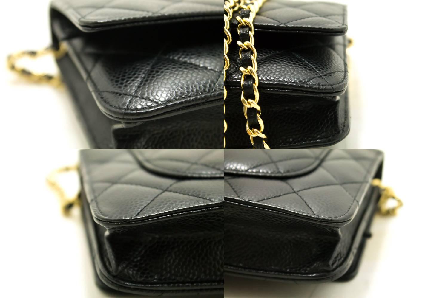 CHANEL Caviar Wallet On Chain WOC Black Shoulder Bag Crossbody In Excellent Condition In Takamatsu-shi, JP