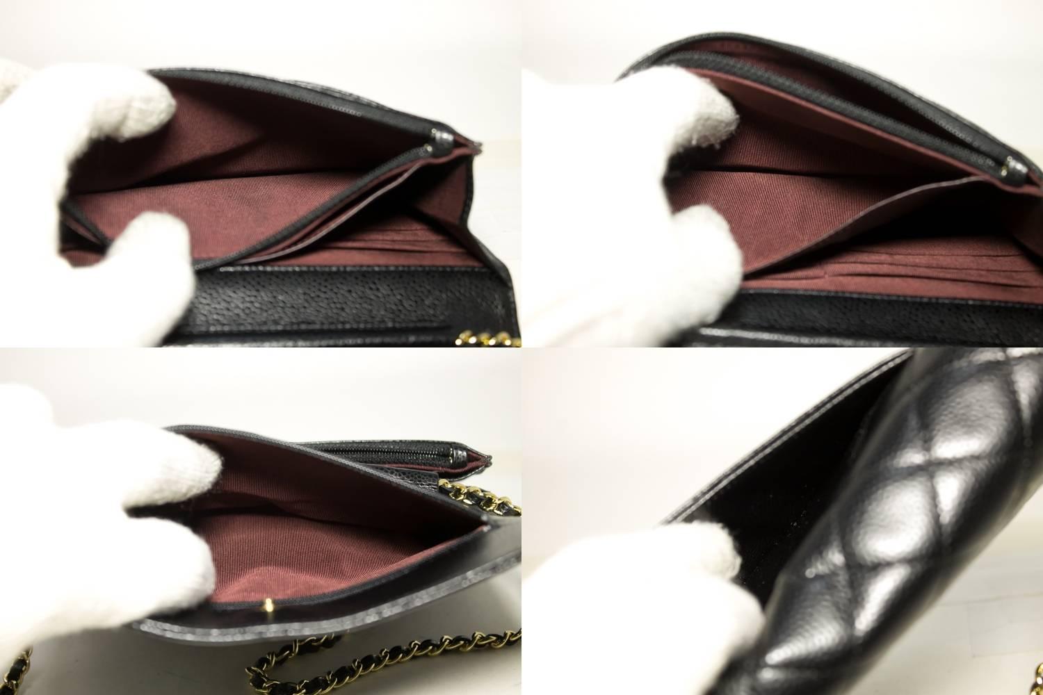 CHANEL Caviar Wallet On Chain WOC Black Shoulder Bag Crossbody 1
