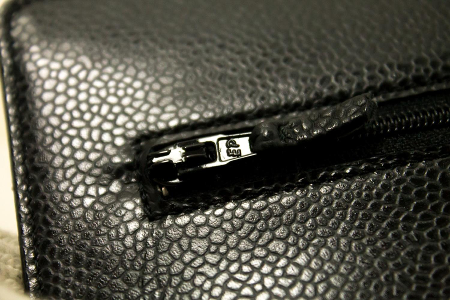 CHANEL Caviar Wallet On Chain WOC Black Shoulder Bag Crossbody 13