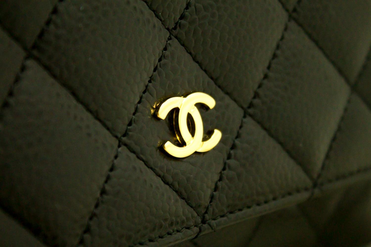 CHANEL Caviar Wallet On Chain WOC Black Shoulder Bag Crossbody 6