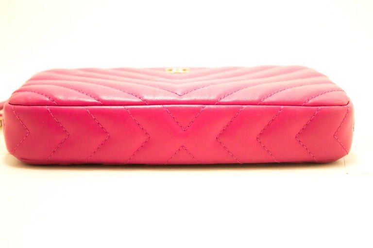 CHANEL Hot Pink Wallet On Chain WOC Double Zip Chain Shoulder Bag at  1stDibs | hot pink purse, hot pink chanel bag