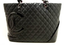 Chanel Cambon Tote Large Black Quilted Calfskin SV shoulder Bag
