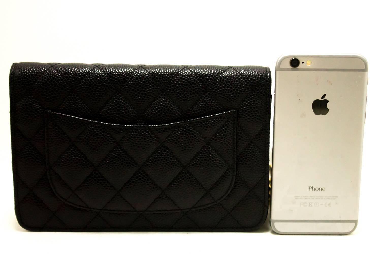 Chanel Caviar Wallet On Chain WOC Black Shoulder Crossbody Bag   In Excellent Condition In Takamatsu-shi, JP