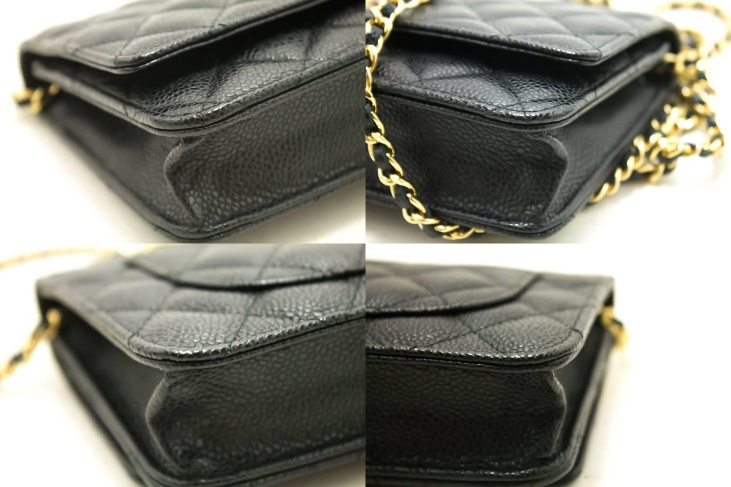 Chanel Caviar Wallet On Chain WOC Black Shoulder Crossbody Bag   2