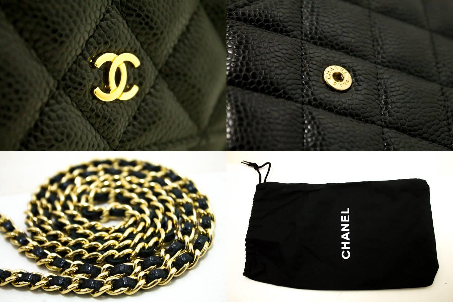 Chanel Caviar Wallet On Chain WOC Black Shoulder Crossbody Bag   3