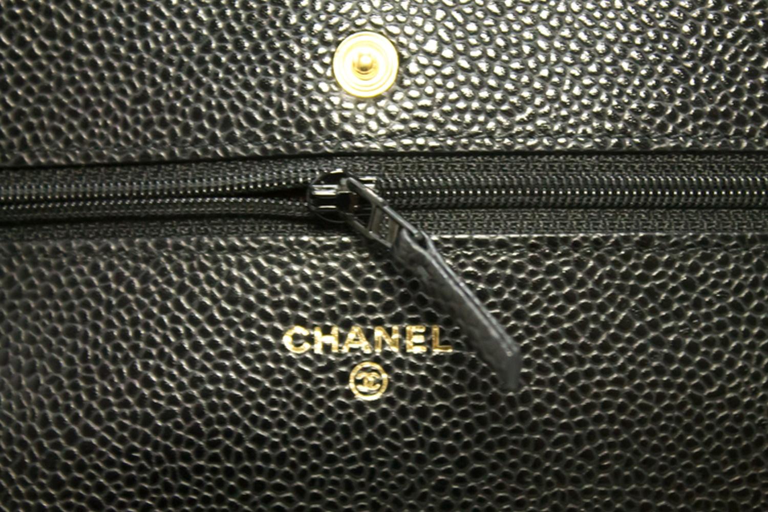 Chanel Caviar Wallet On Chain WOC Black Shoulder Crossbody Bag   12