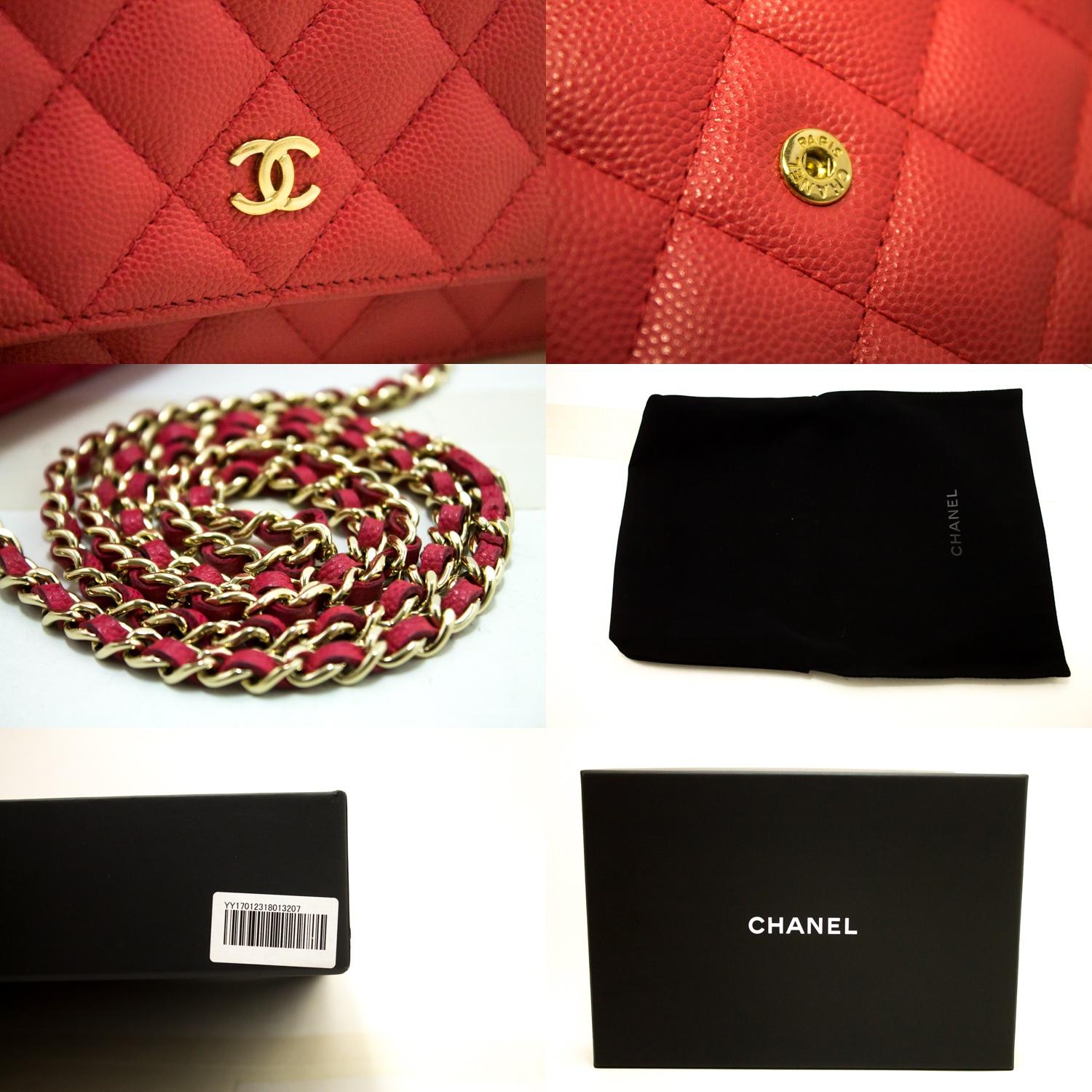 Chanel Caviar Wallet On Chain WOC Pink Crossbody Shoulder Bag  1