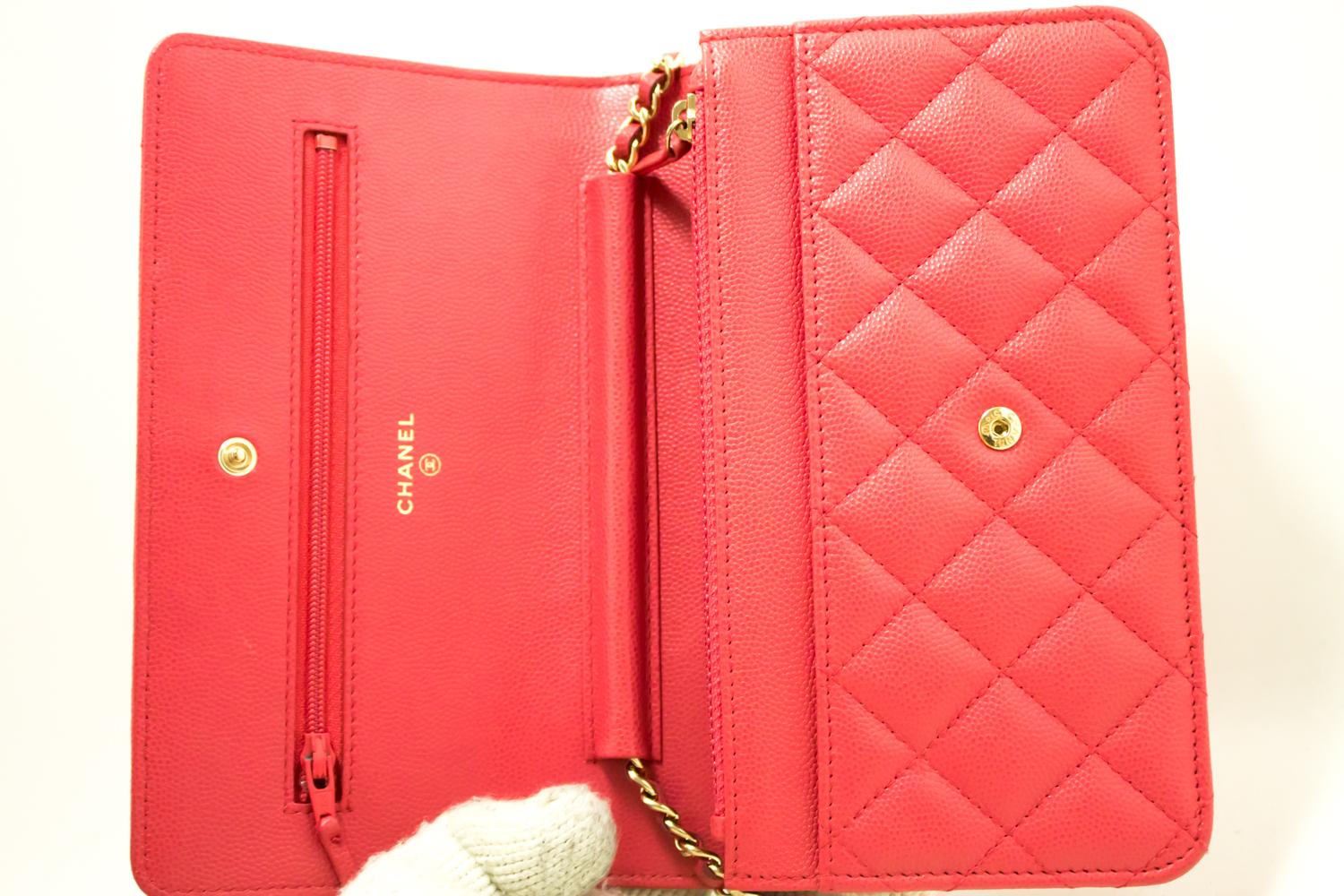 Chanel Caviar Wallet On Chain WOC Pink Crossbody Shoulder Bag  4