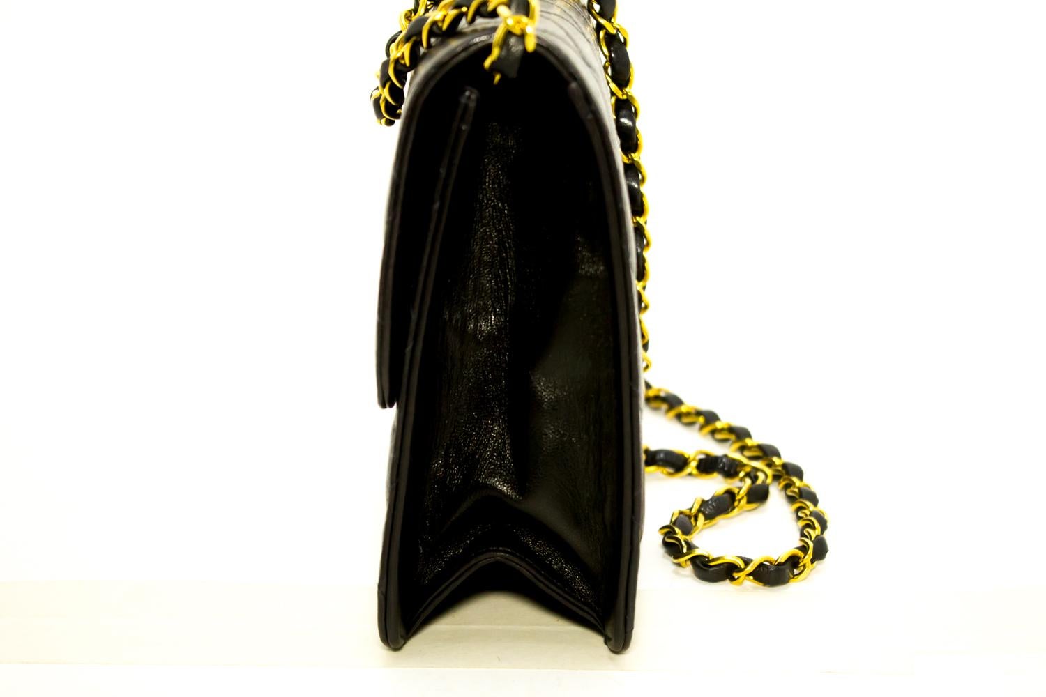 Women's Chanel Chain Black Quilted Flap Lambskin Purse Shoulder Bag Clutch 