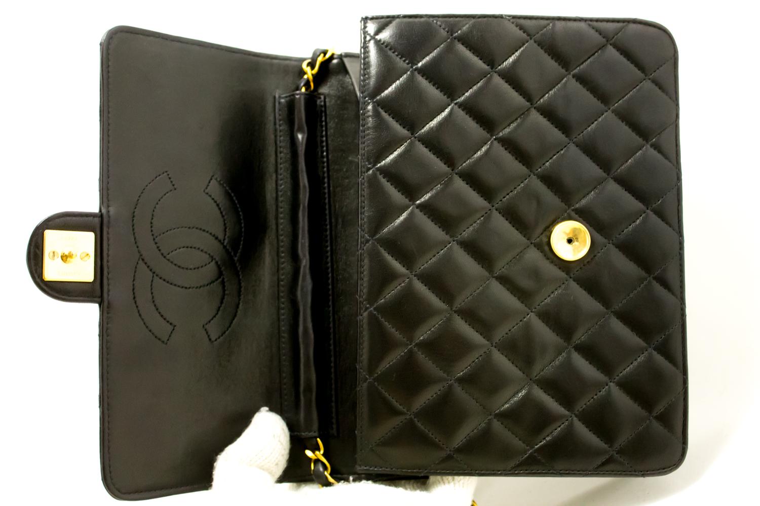 Chanel Chain Black Quilted Flap Lambskin Purse Shoulder Bag Clutch  7