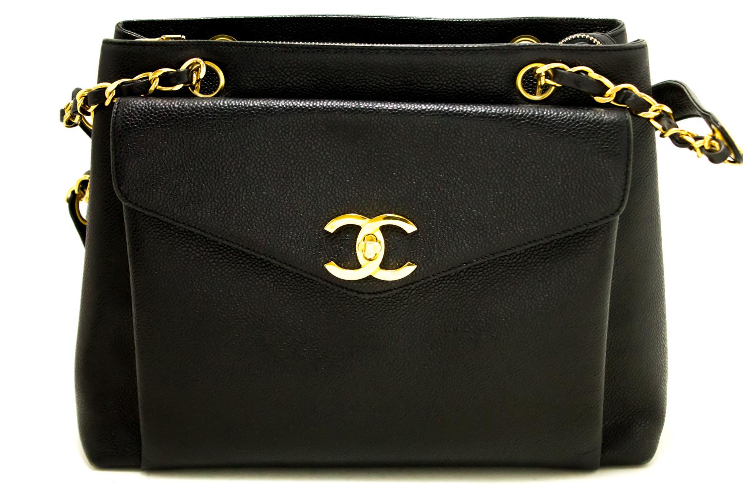 An authentic CHANEL Caviar Large Chain Shoulder Bag Black Leather Gold Zipper. The color is Black. The outside material is Leather. The pattern is Solid.
Conditions & Ratings
Outside material: Caviar leather
Color: Black
Closure: Zipper
Hardware and