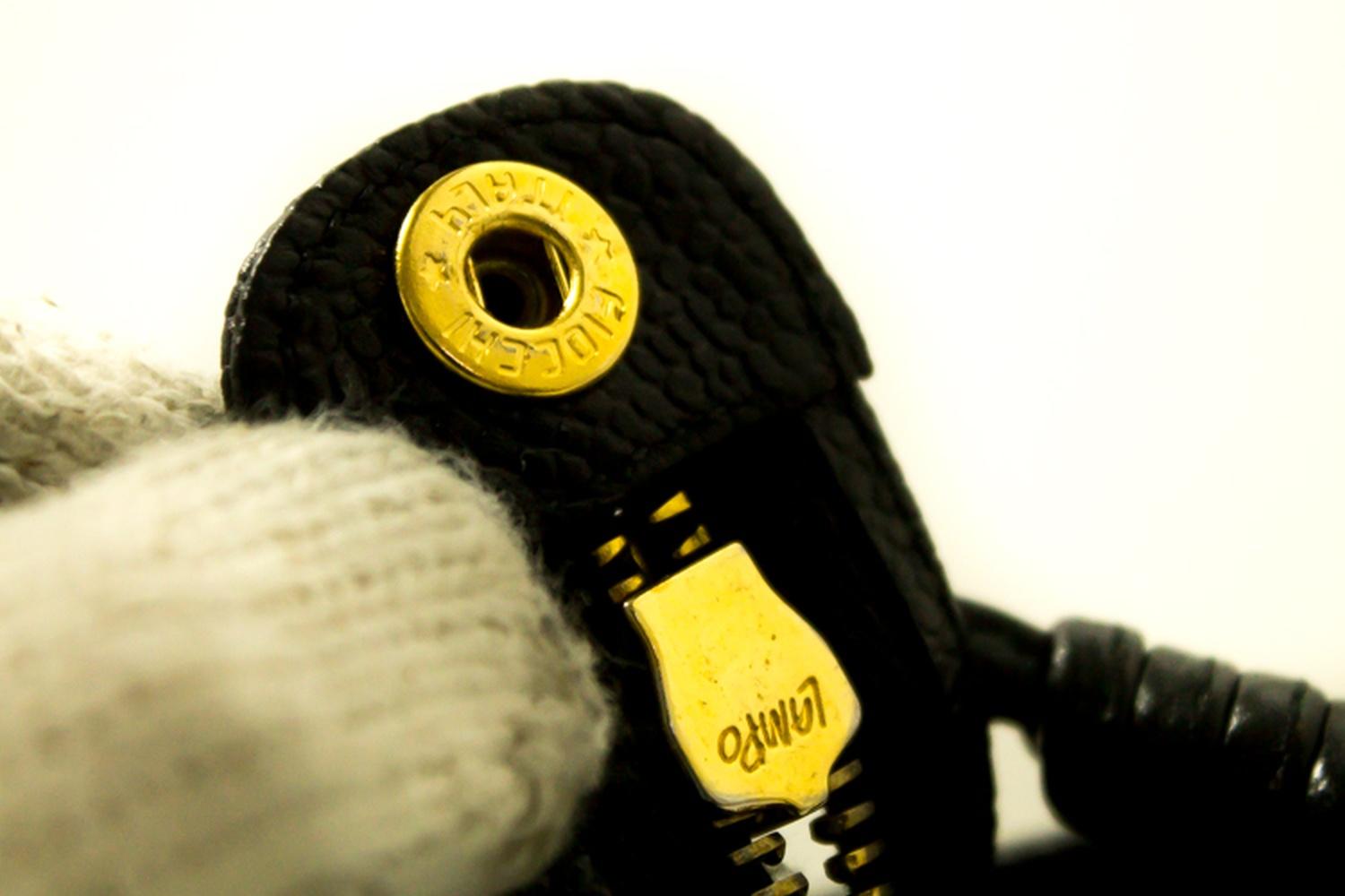 CHANEL Caviar Large Chain Shoulder Bag Black Leather Gold Zipper 13